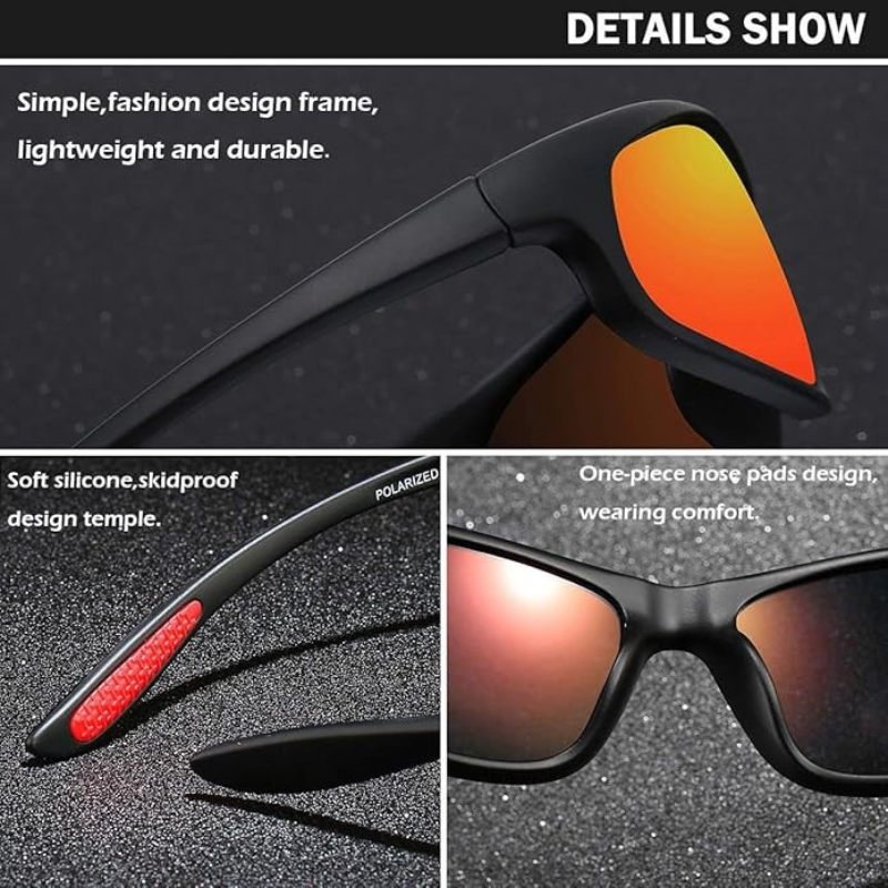 Polarisierte Sportsonnenbrille – UV400 Sonnenbrille zum Autofahren und Angeln