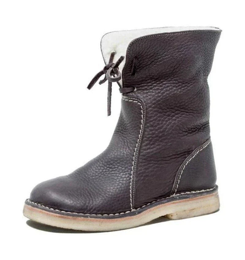 Bottes de neige orthopédiques en cuir imperméable doublées de laine