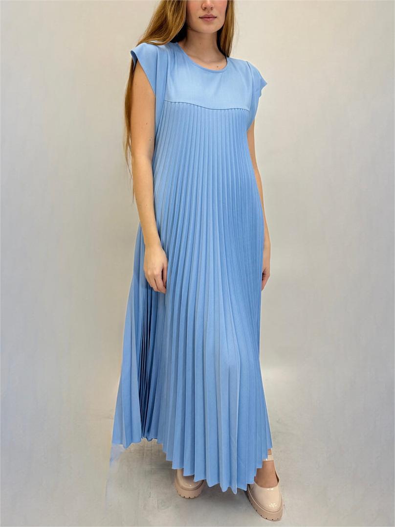 Fließendes Maxikleid für Damen mit Flügelärmeln und Plisseefalten (2 kaufen, Versand gratis)