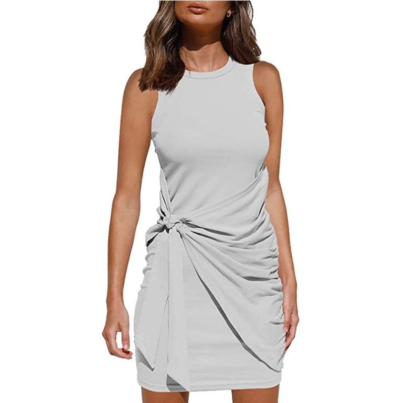 (Mehrfarbig) - Strickkleid mit Wickelrock-Design