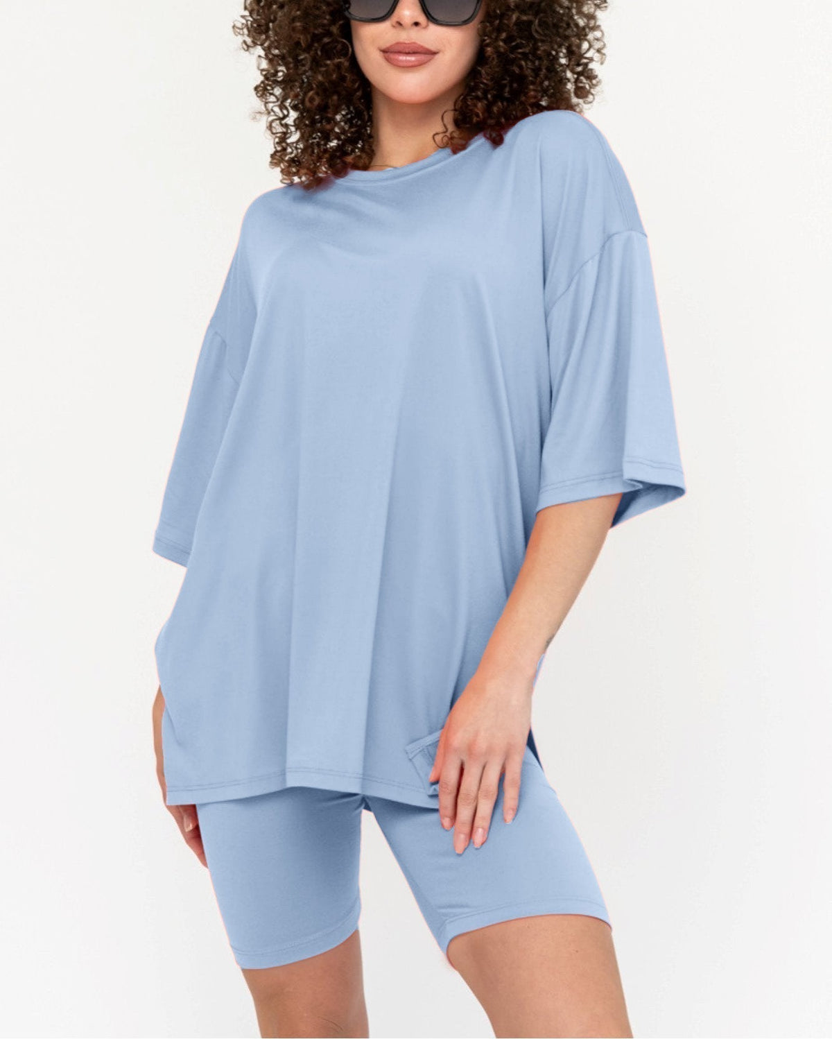 Ensemble Biker Oversize Col Rond pour Femme (2 achetés, livraison offerte)