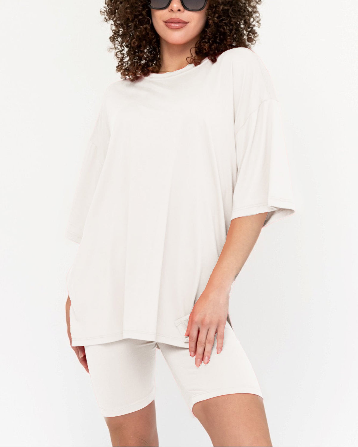Ensemble Biker Oversize Col Rond pour Femme (2 achetés, livraison offerte)