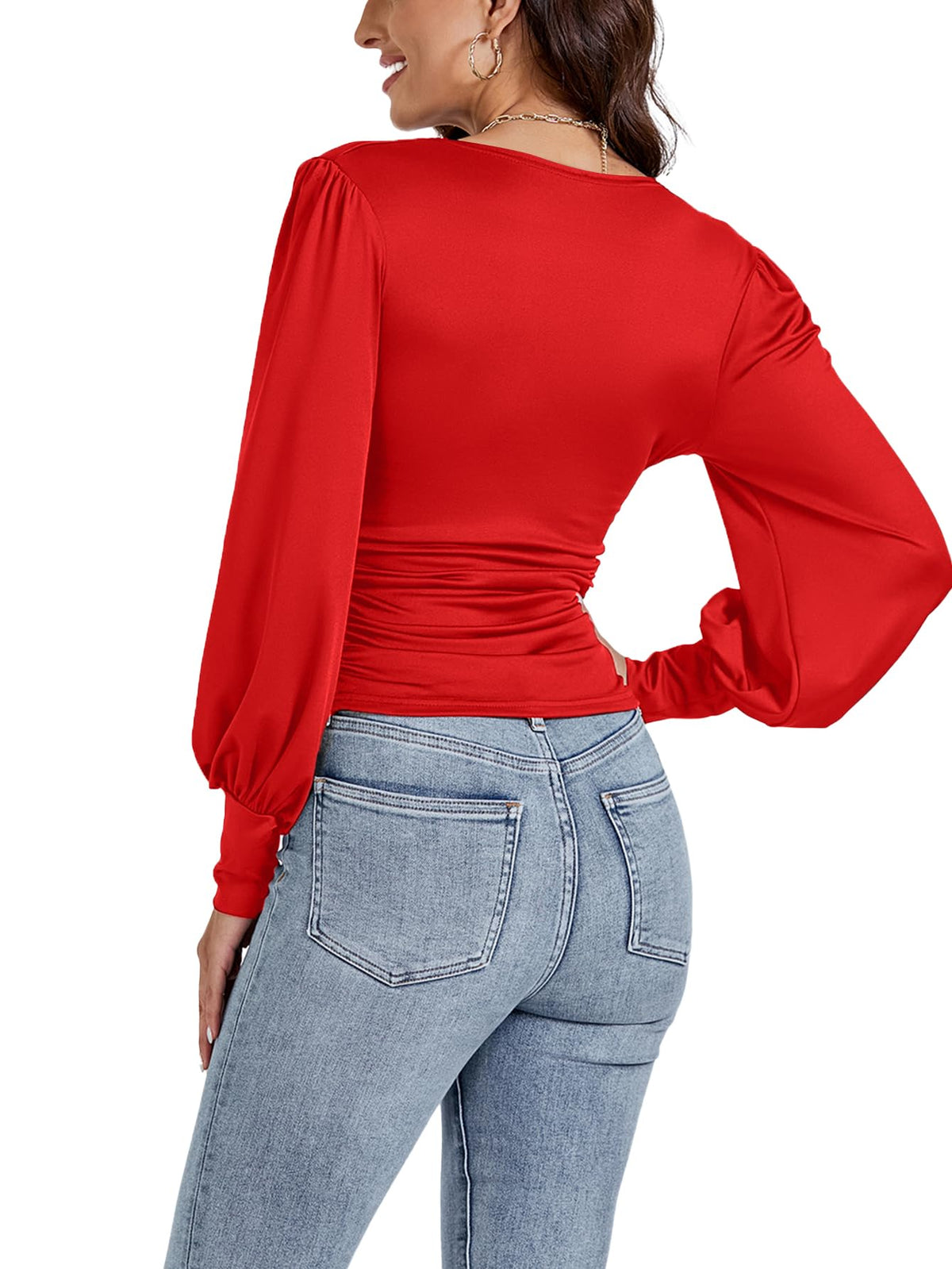 Hauts élégants à col en V coupe ajustée pour femmes (achetez-en 2, livraison gratuite)