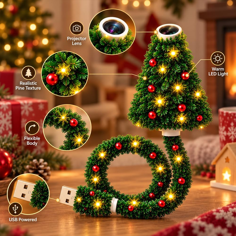 Weihnachts-Projektorleuchte, Plug-and-Play HD-Weihnachts-Projektor