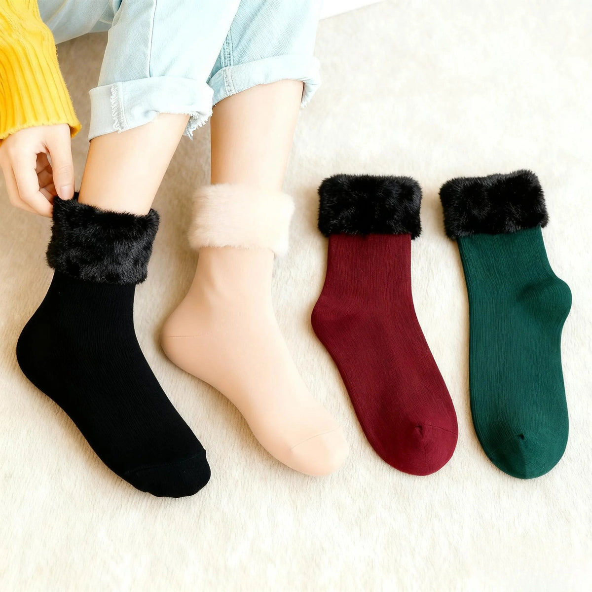 Damen-Thermo-Socken mit Fleecefutter – Kuschelige Wintersocken (5 Paar)
