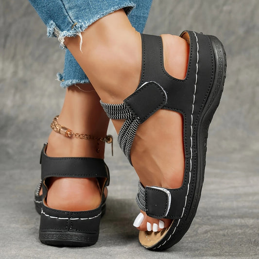 Sandales de Pêcheur en Cuir Vintage pour Femmes - Chaussures d'Été Confortables à Bout Fermé pour la Marche
