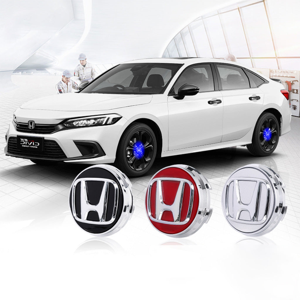 4x selbstleuchtende Auto-Radnabenkappen mit schwebendem Logo