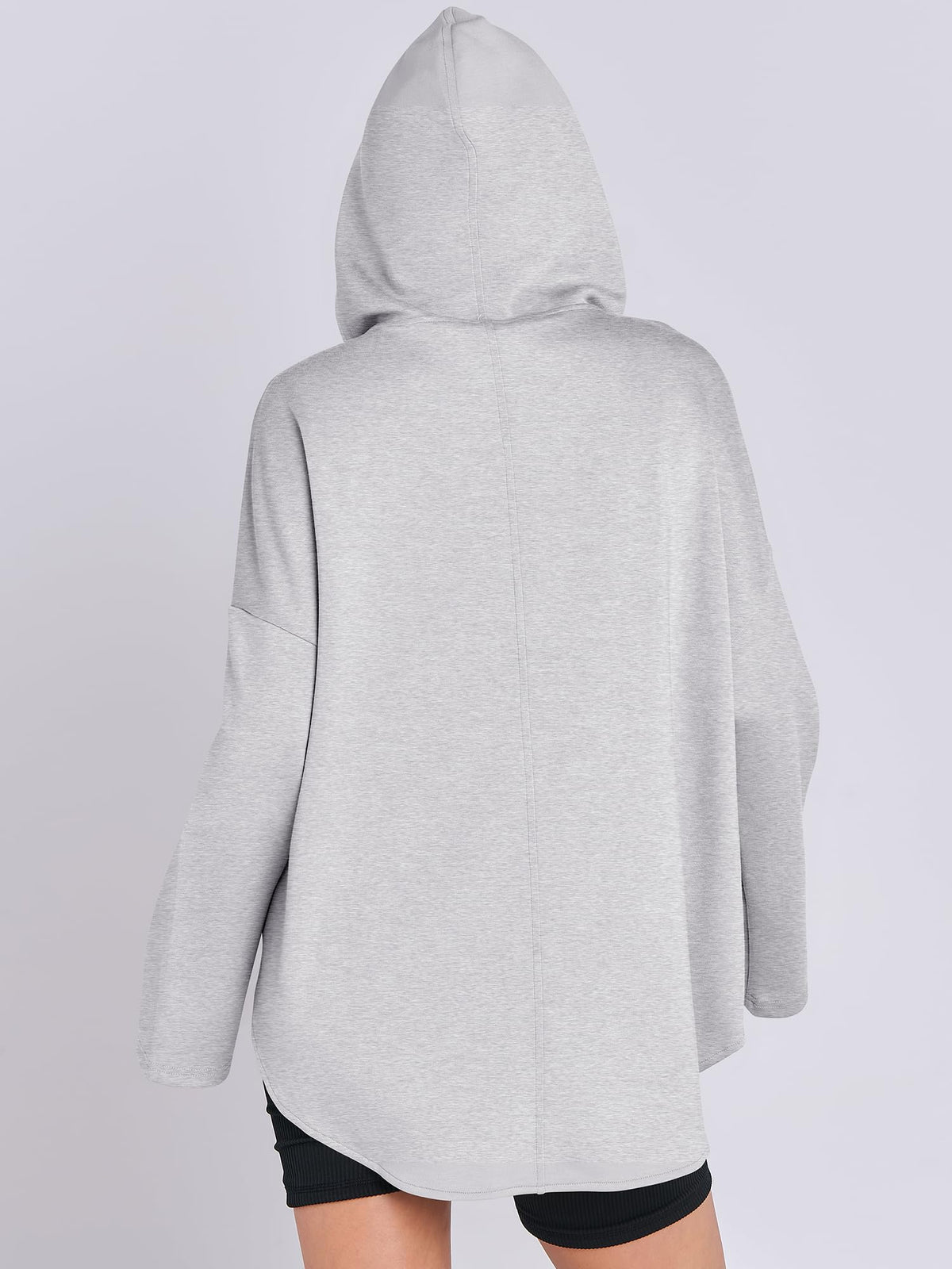 Sweat à capuche tunique surdimensionné à col zippé pour femme (achetez-en 2, livraison gratuite)