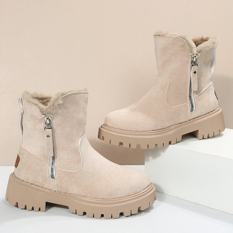 Women's Plush-Lined Ankle Martin Zipper Boots ( BUY 2 FREE SHIPPING )