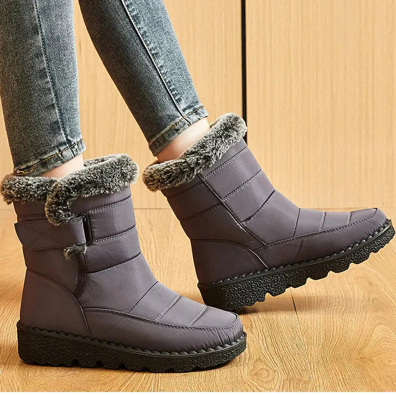 Bottes d'hiver pour femmes à fourrure de cheville