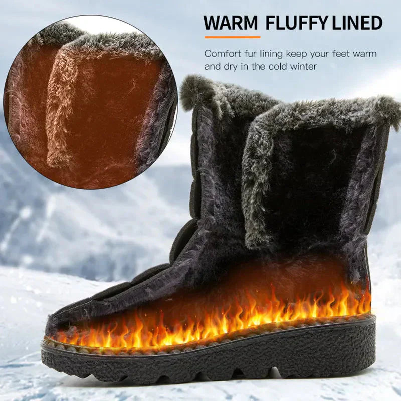 Bottes d'hiver pour femmes à fourrure de cheville