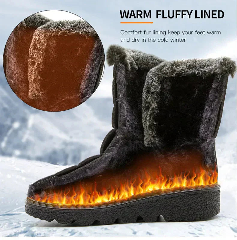 Bottes d'hiver pour femmes à fourrure de cheville