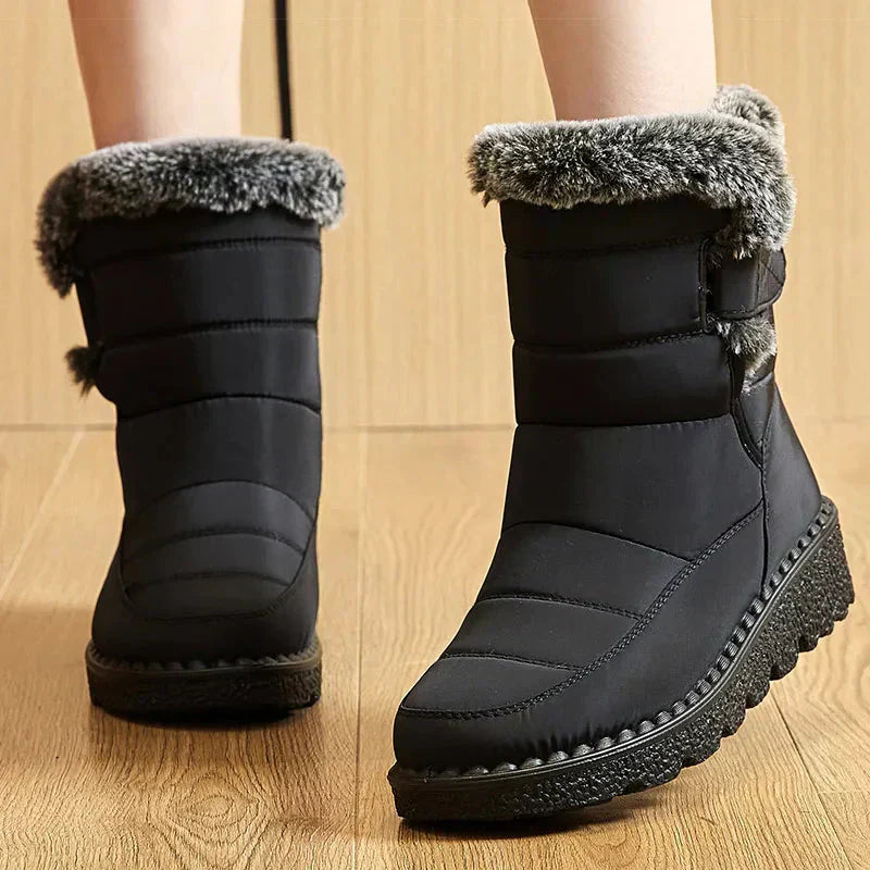 Bottes d'hiver pour femmes à fourrure de cheville