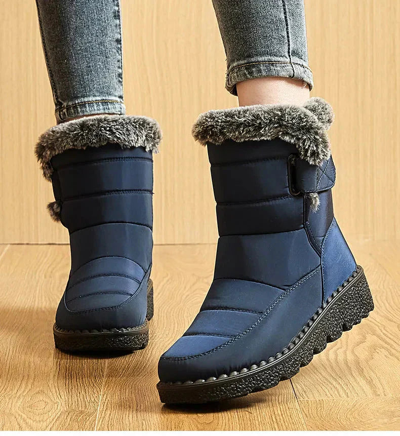 Bottes d'hiver pour femmes à fourrure de cheville