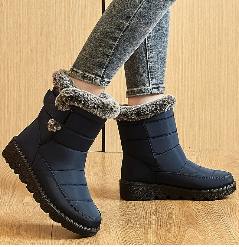 Bottes d'hiver pour femmes à fourrure de cheville
