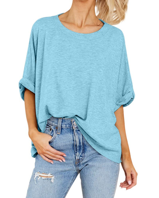 Oversize-Sommer-T-Shirt für Damen im lässigen Stil (3 kaufen, kostenloser Versand)