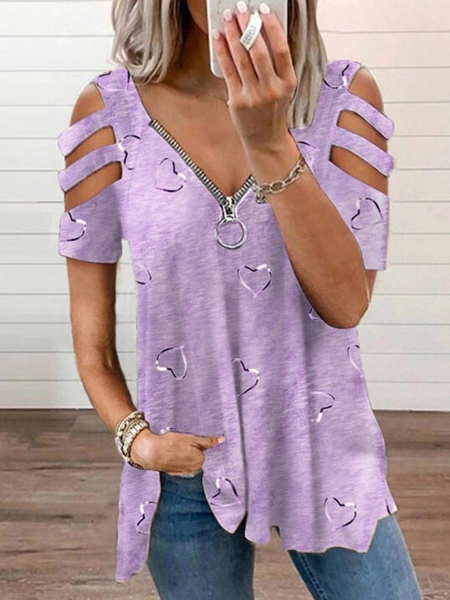 Lässiges, locker geschnittenes T-Shirt mit geometrischem Muster