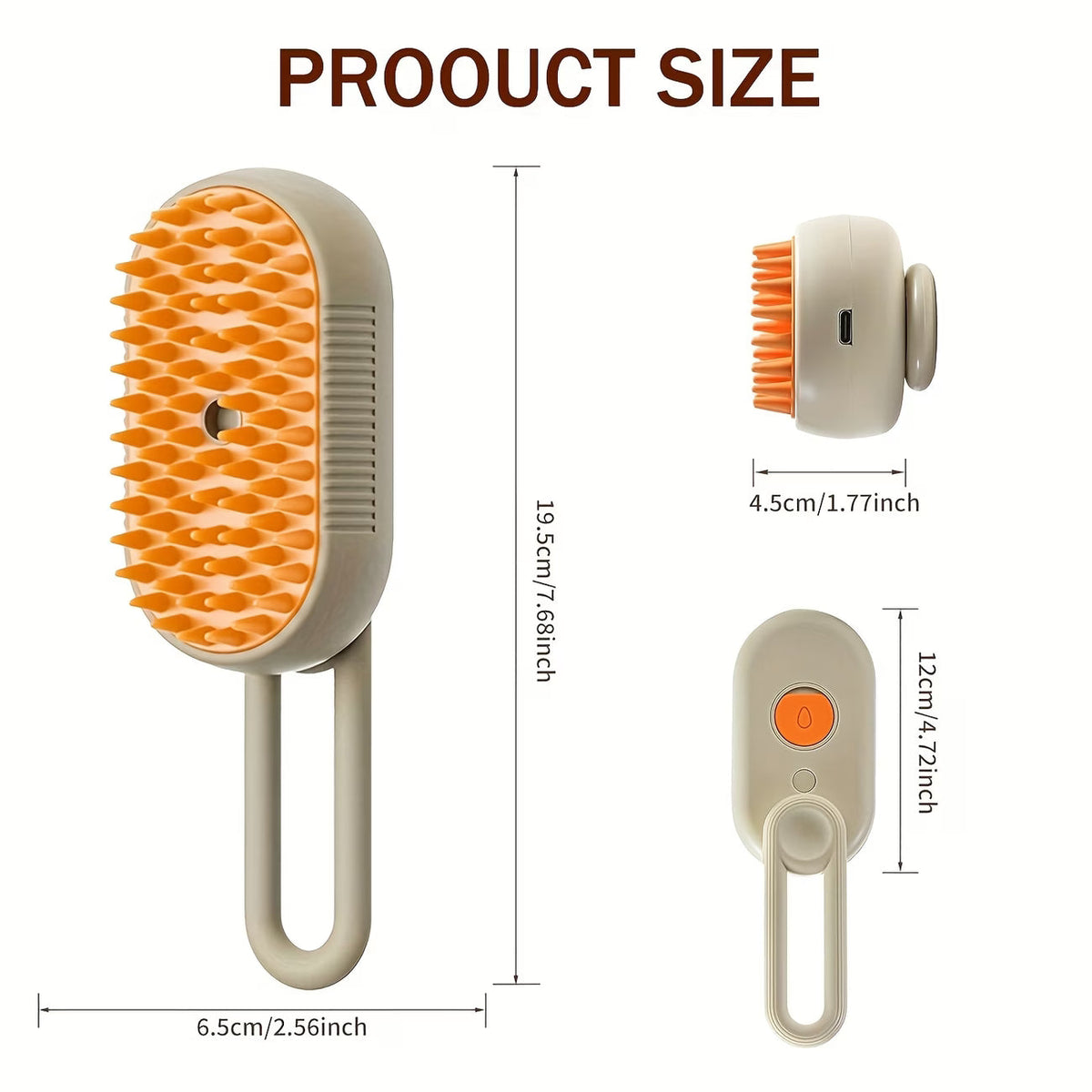 Brosse de toilettage à brume 4-en-1 pour chats et chiens – Rechargeable