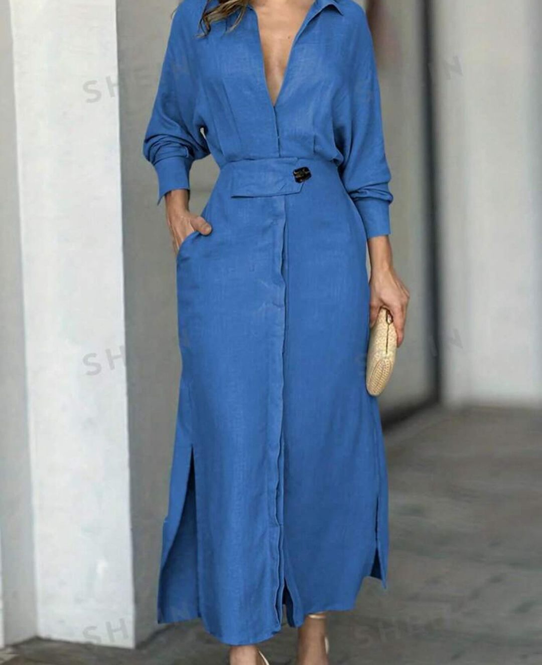 Cotton Linen Maxi Dress – Loose Casual Summer Long Dress