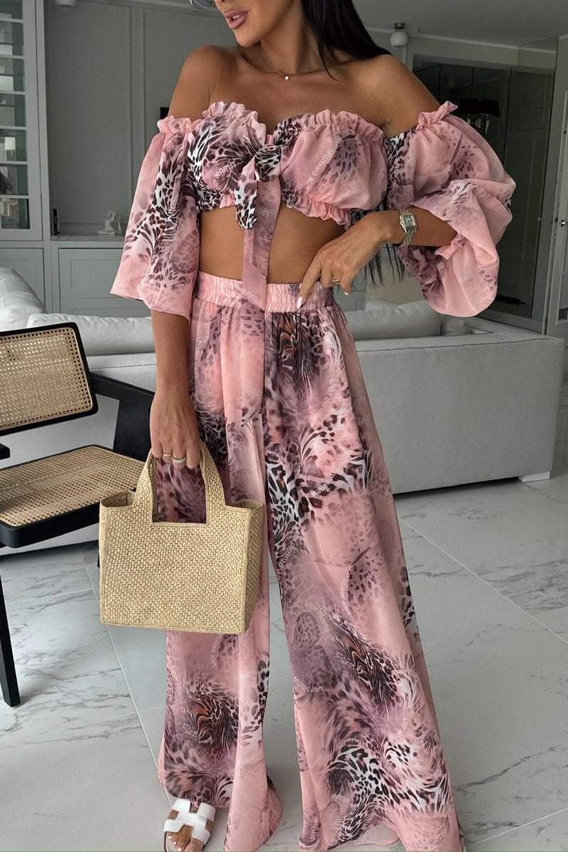 Ensemble de loisirs en mousseline imprimée pour femme