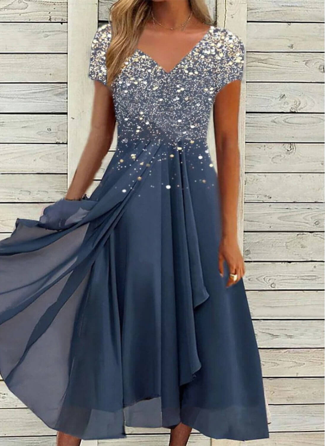 Elegantes glitzerndes Sternenkleid Partykleid