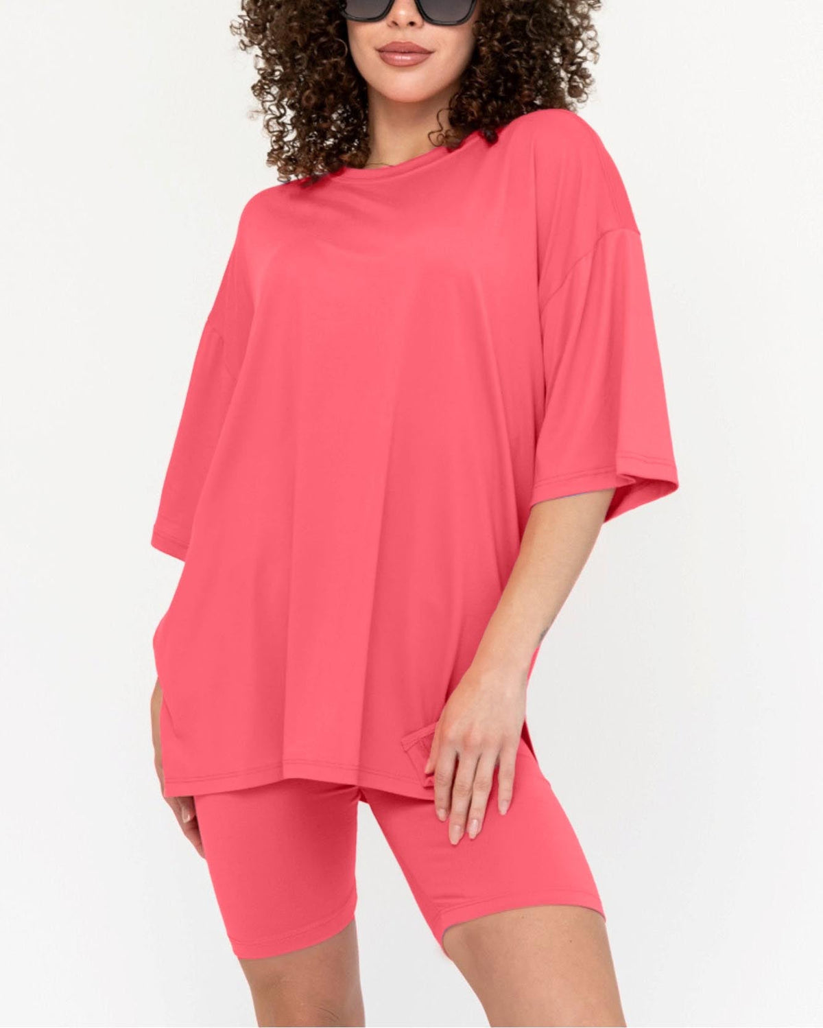 Ensemble Biker Oversize Col Rond pour Femme (2 achetés, livraison offerte)