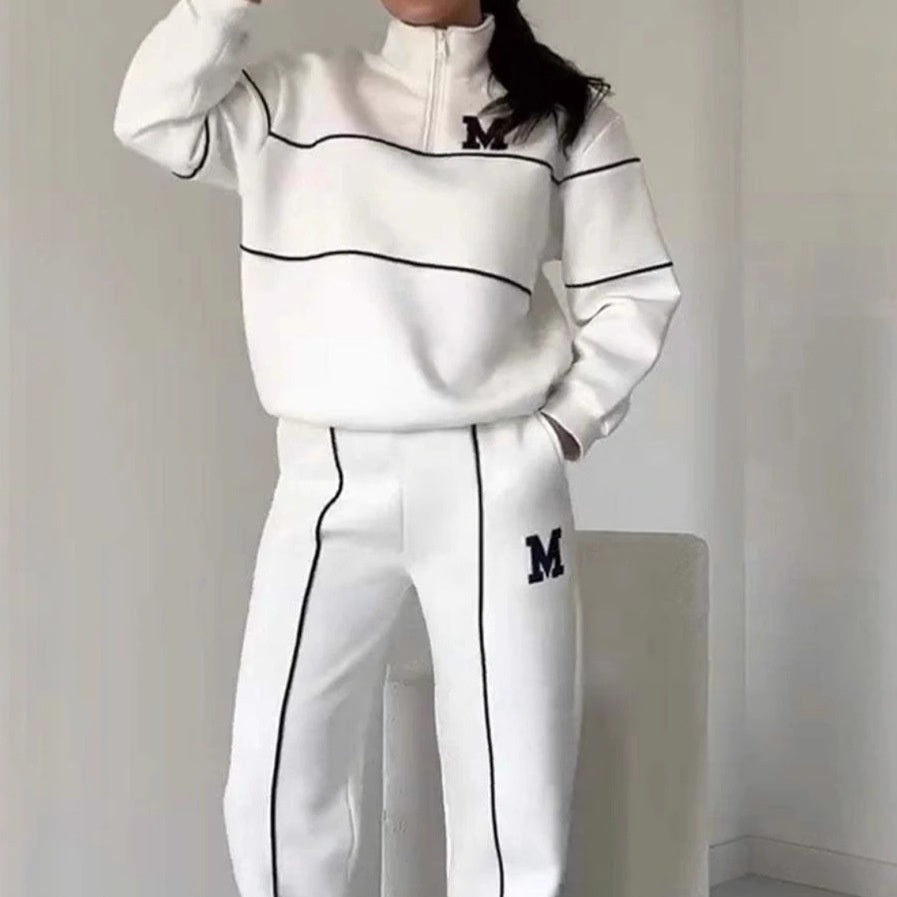 Ensembles survêtement femme 2 pièces – Pull sans capuche et pantalon de jogging ample tendance avec poches