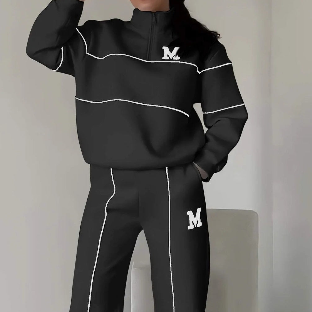 Ensembles survêtement femme 2 pièces – Pull sans capuche et pantalon de jogging ample tendance avec poches