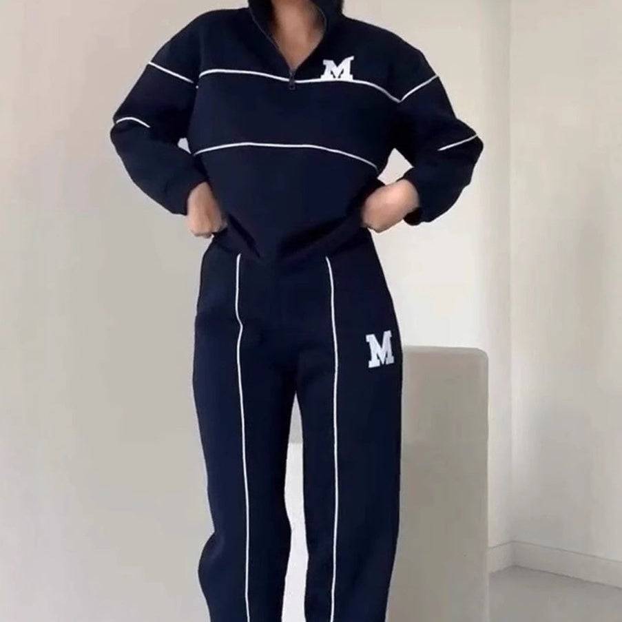 Ensembles survêtement femme 2 pièces – Pull sans capuche et pantalon de jogging ample tendance avec poches