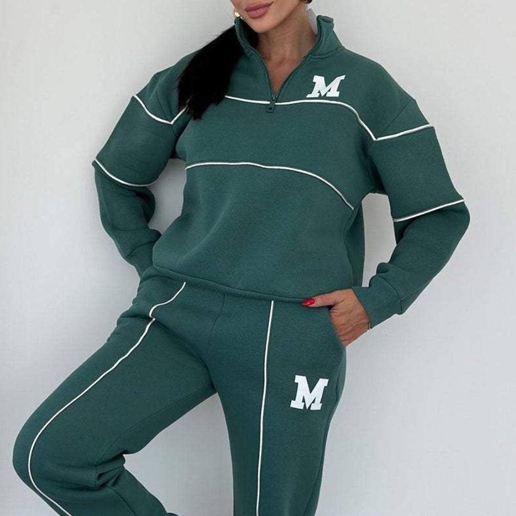 Ensembles survêtement femme 2 pièces – Pull sans capuche et pantalon de jogging ample tendance avec poches