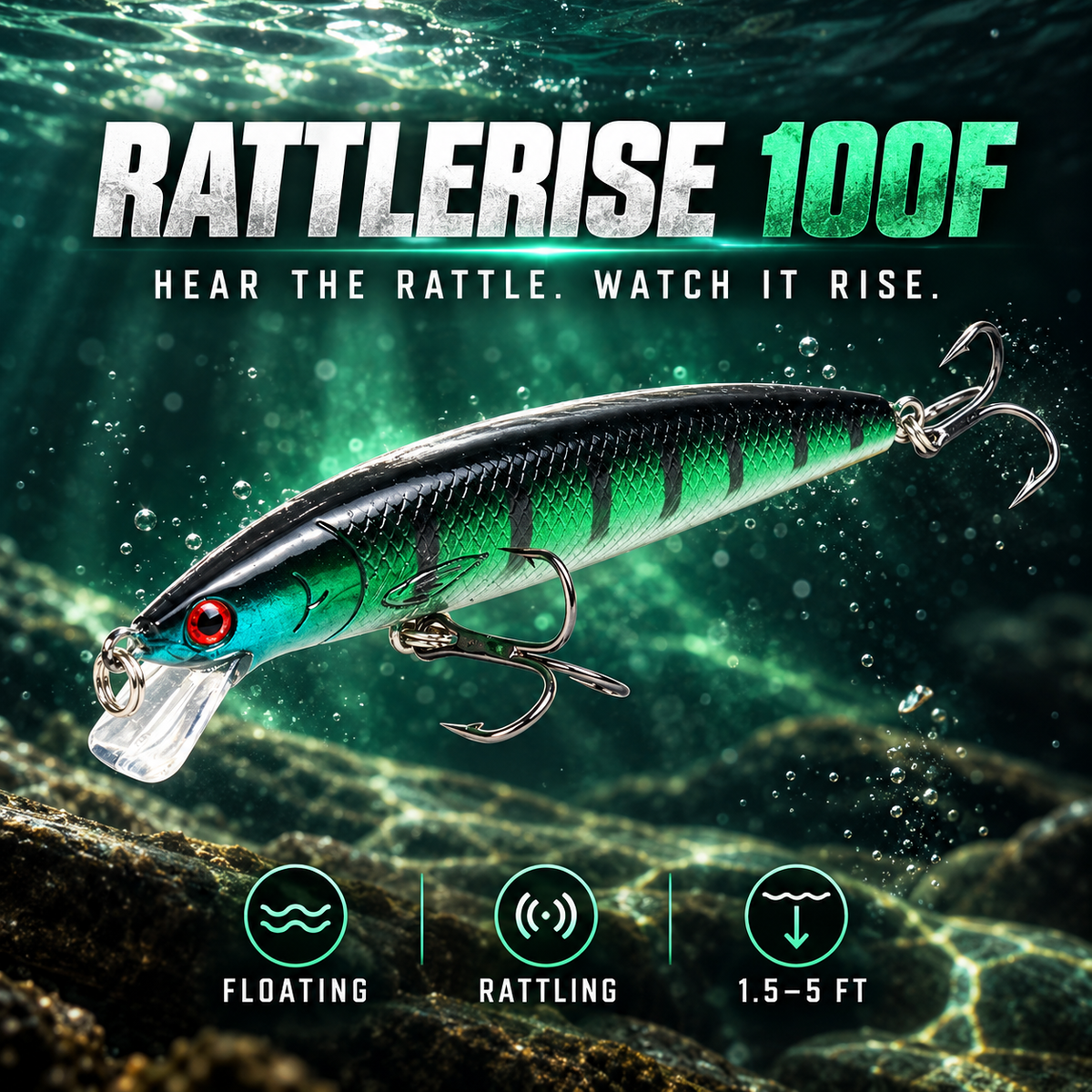 RattleRise 100F schwebender Jerkbait