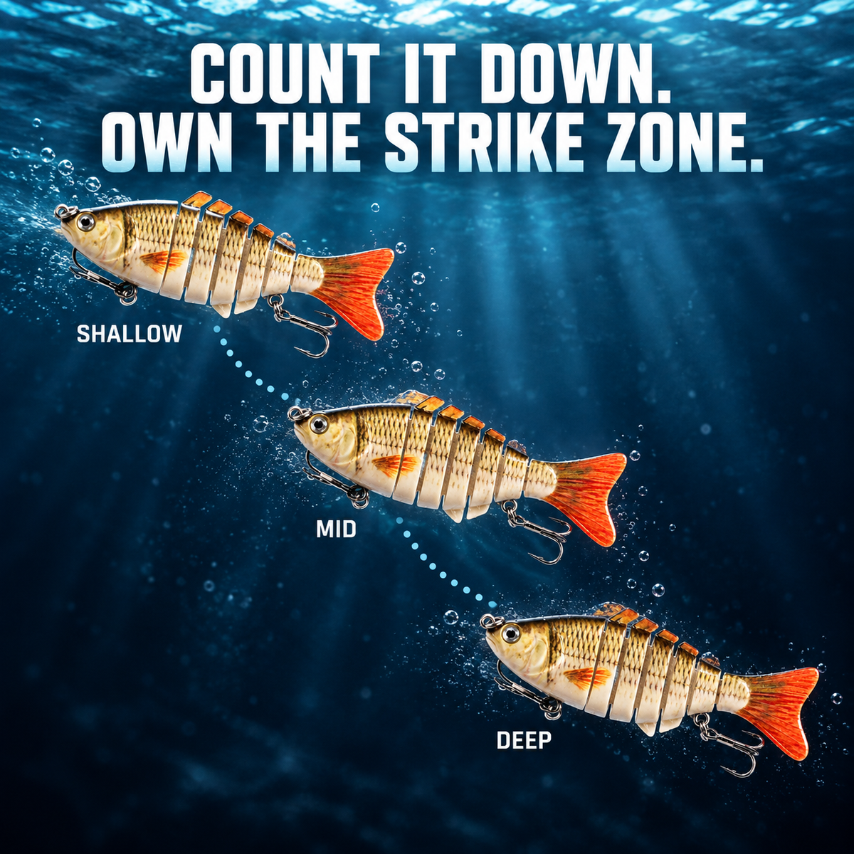 RippleStrike 7™ Swimbait coulant multi-articulé