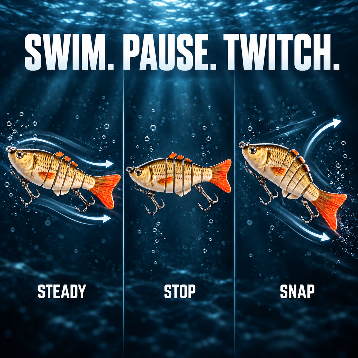 RippleStrike 7™ Swimbait coulant multi-articulé