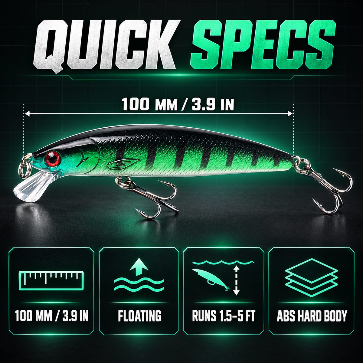 RattleRise 100F schwebender Jerkbait