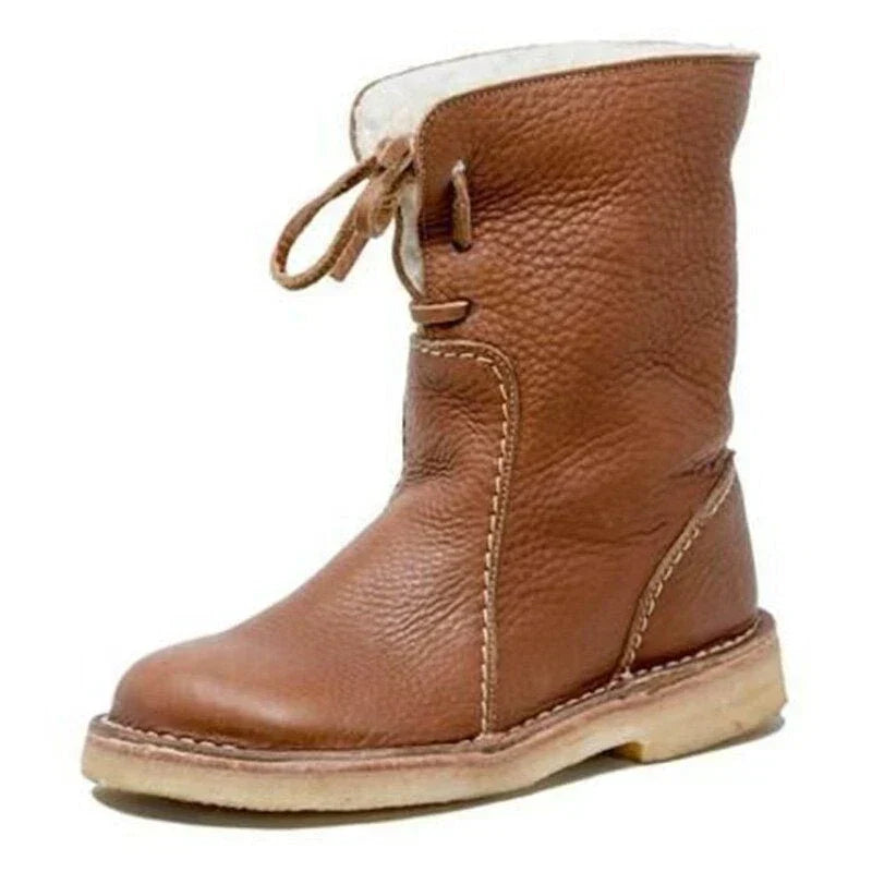 Bottes de neige orthopédiques en cuir imperméable doublées de laine