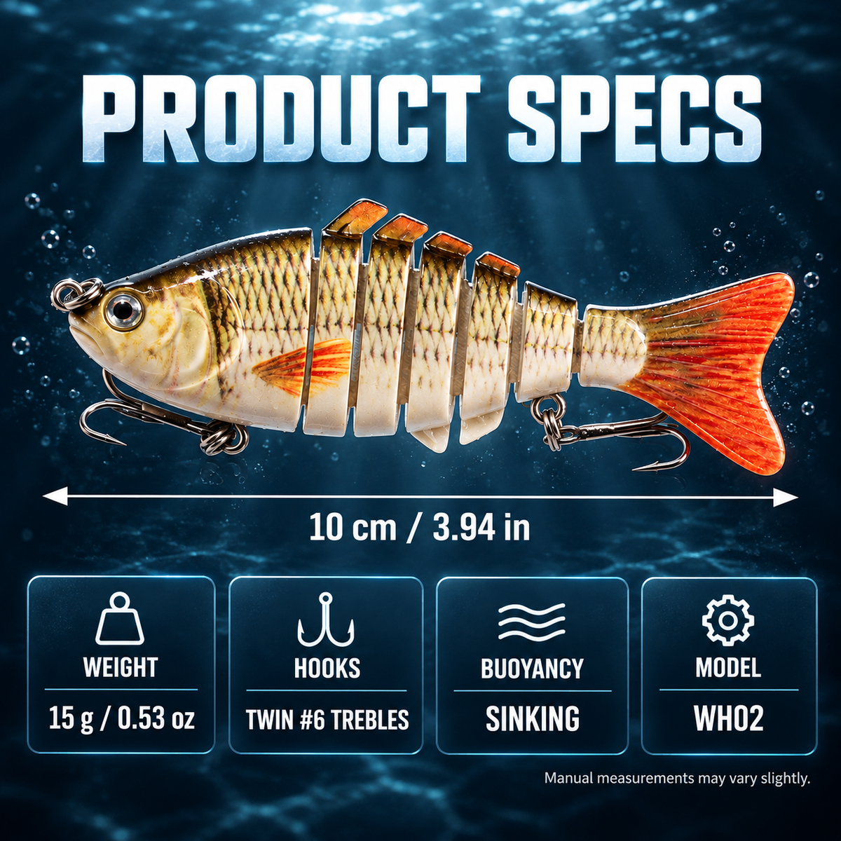 RippleStrike 7™ Swimbait coulant multi-articulé
