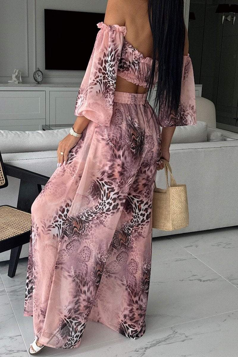 Ensemble de loisirs en mousseline imprimée pour femme