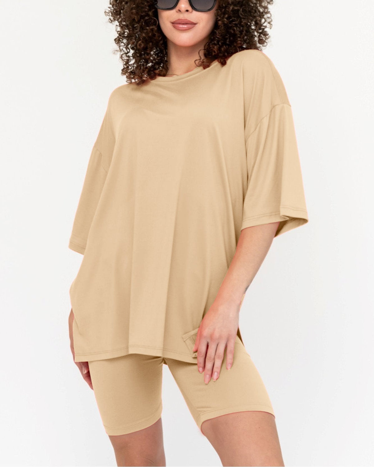 Ensemble Biker Oversize Col Rond pour Femme (2 achetés, livraison offerte)