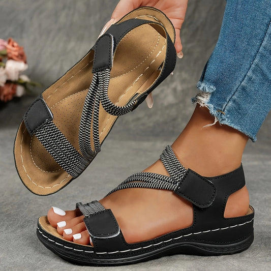 Sandales de Pêcheur en Cuir Vintage pour Femmes - Chaussures d'Été Confortables à Bout Fermé pour la Marche