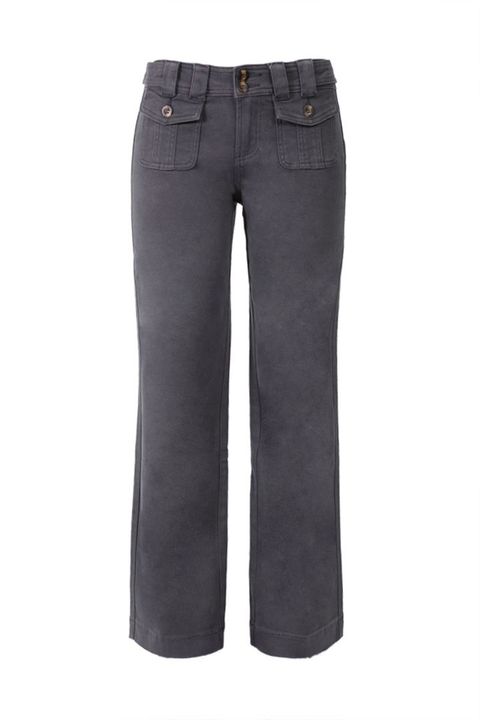 Hose mit festem Knopfdetail, Pattentasche und geradem Bein