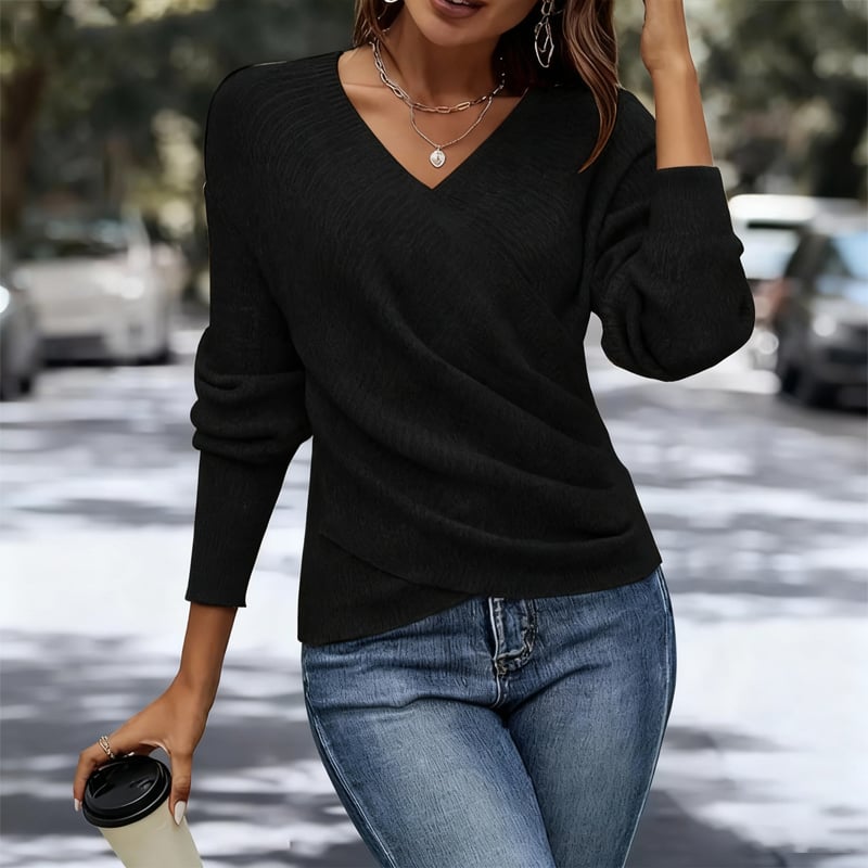 Eleganter Damen Freizeit-Strickpullover, Langarm Warmer Pullover für Frühling & Herbst, Koreanischer Stil Urlaub Mode-Top