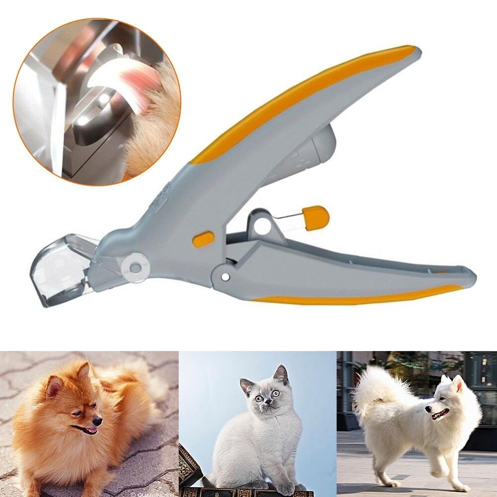 Pet Nail Clipper with LED Light, Dog And Cat Nail Scissor with Stainless Steel Non-Slip Handle, Anti-Bleeding Pet Nail Clipper for Pet Cleaning And Grooming Tools