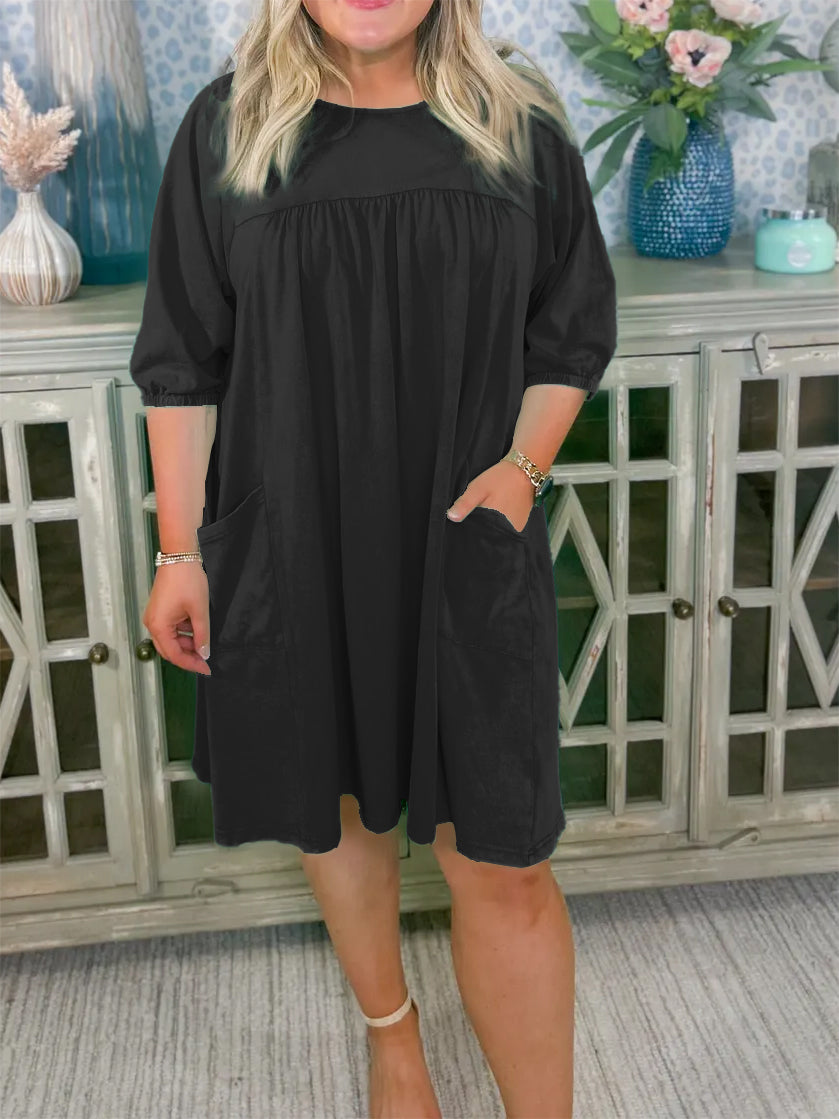 Damen-Freizeidress in verwaschener Optik, fließend, mit Taschen (2 kaufen, Versand gratis)