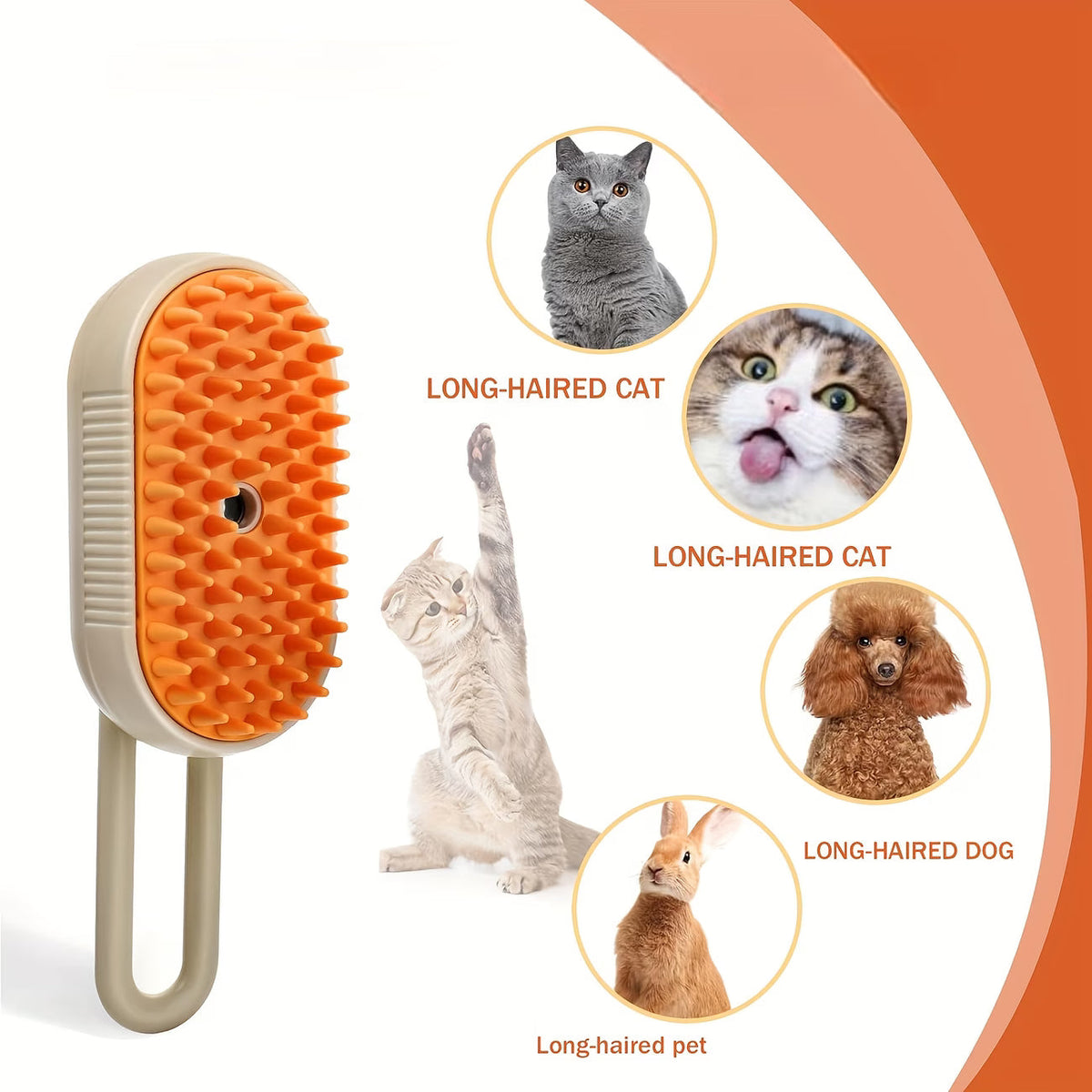 Brosse de toilettage à brume 4-en-1 pour chats et chiens – Rechargeable