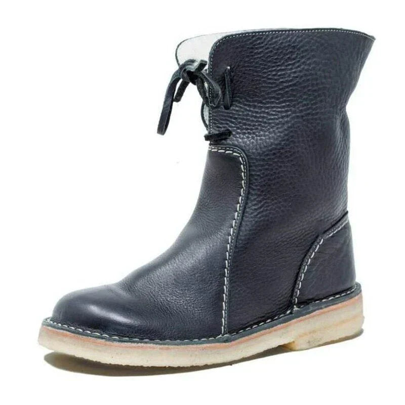 Bottes de neige orthopédiques en cuir imperméable doublées de laine