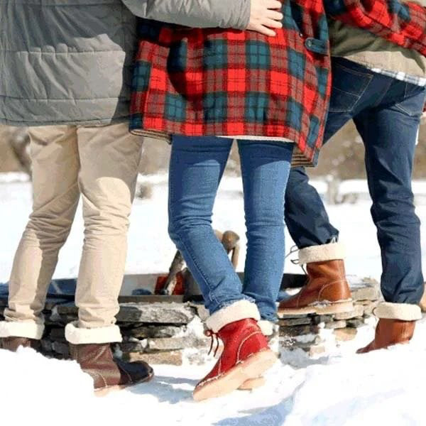 Bottes de neige orthopédiques en cuir imperméable doublées de laine