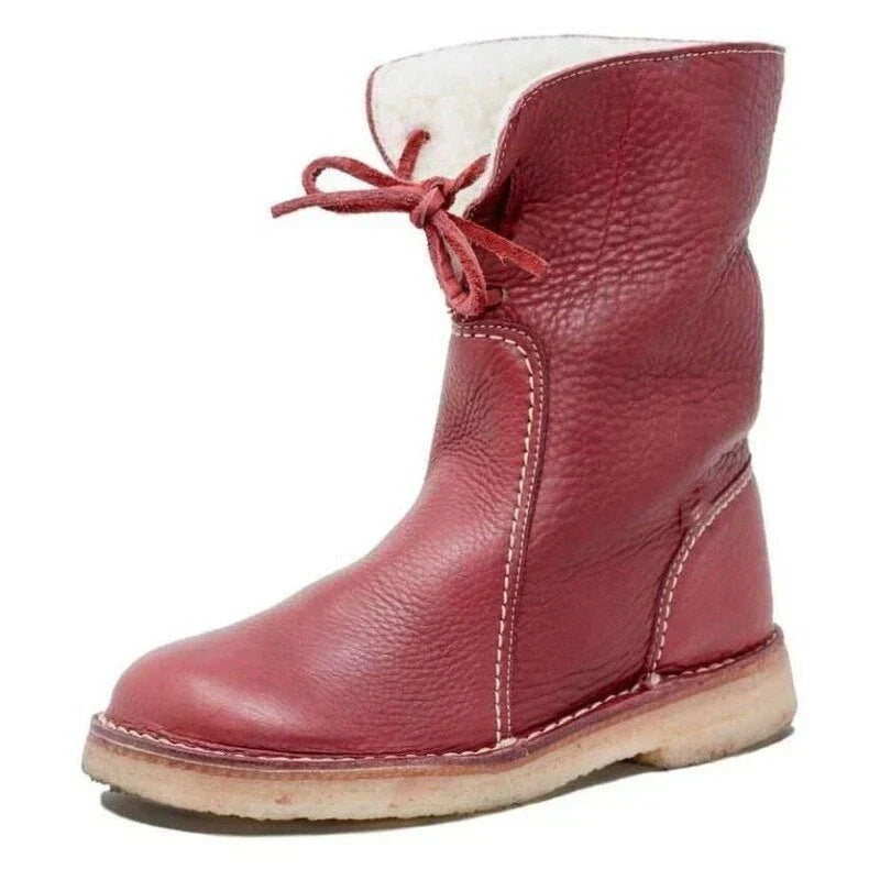 Bottes de neige orthopédiques en cuir imperméable doublées de laine