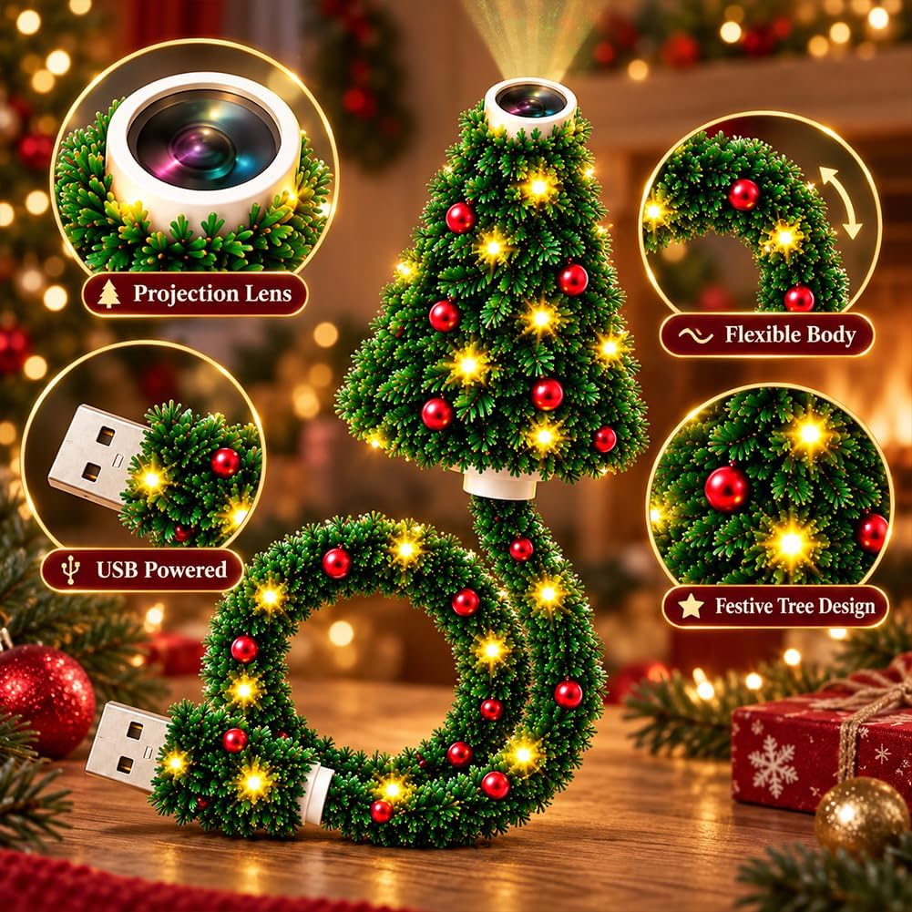 Weihnachts-Projektorleuchte, Plug-and-Play HD-Weihnachts-Projektor