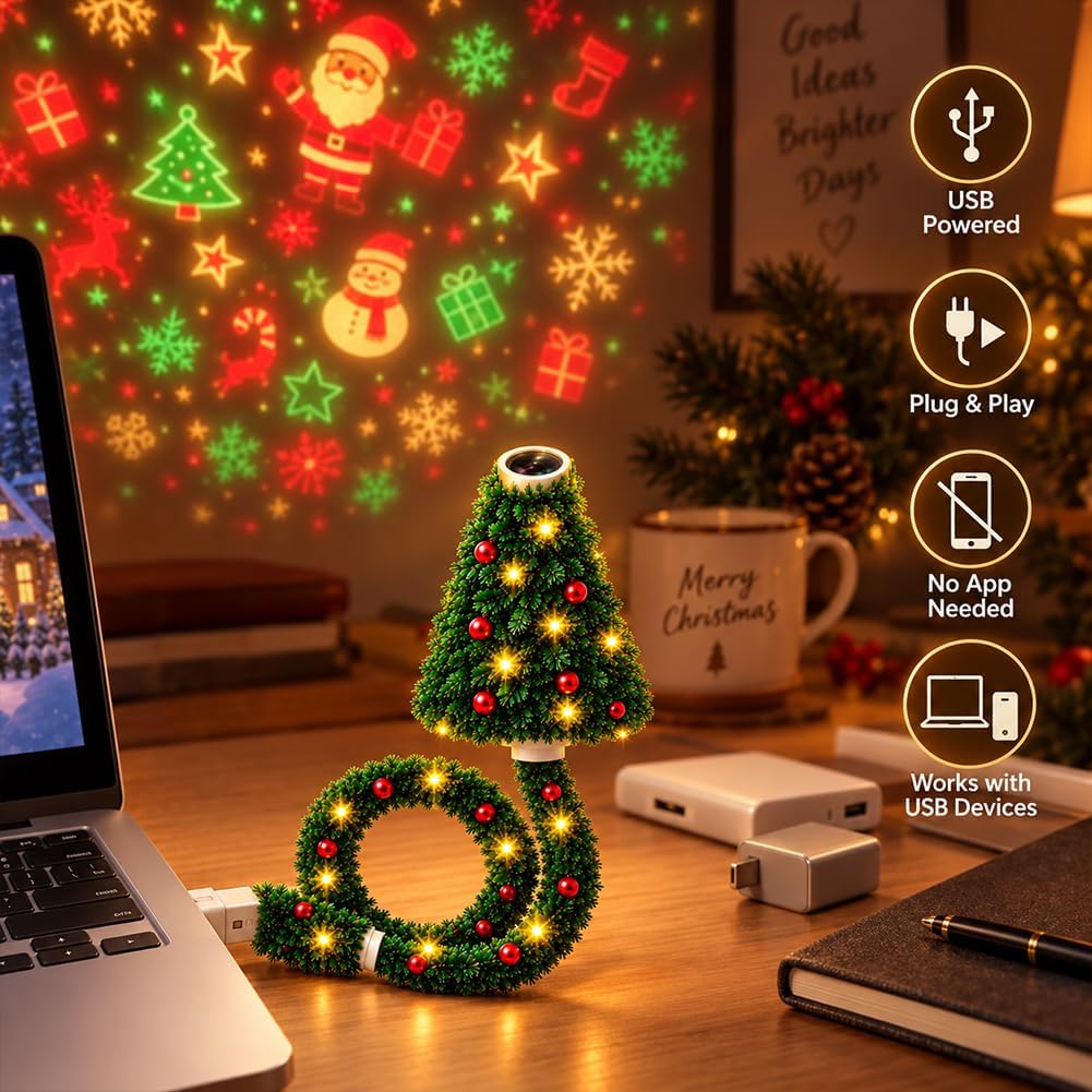 Weihnachts-Projektorleuchte, Plug-and-Play HD-Weihnachts-Projektor