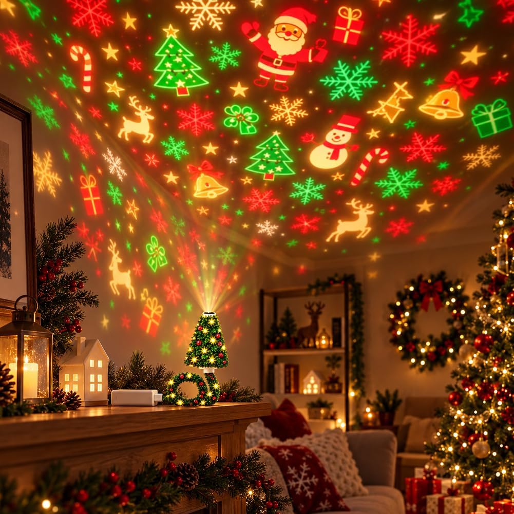 Weihnachts-Projektorleuchte, Plug-and-Play HD-Weihnachts-Projektor